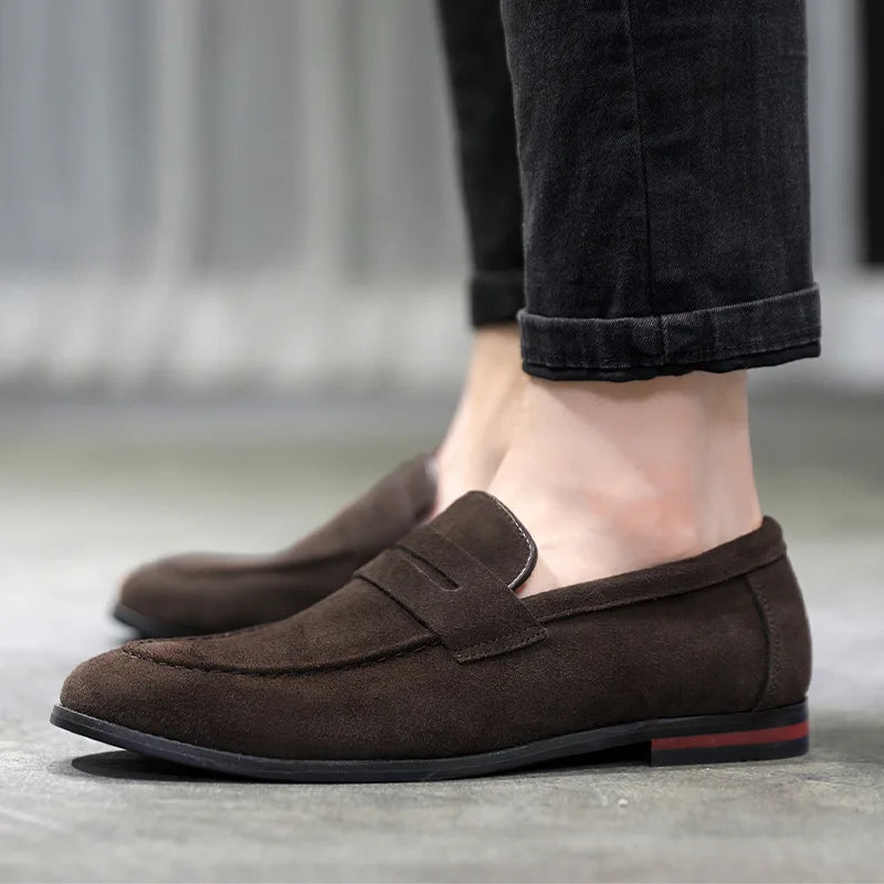 Mocasines de cuero genuino para hombre — Ligeros y cómodos para conducción, boda y fiesta
