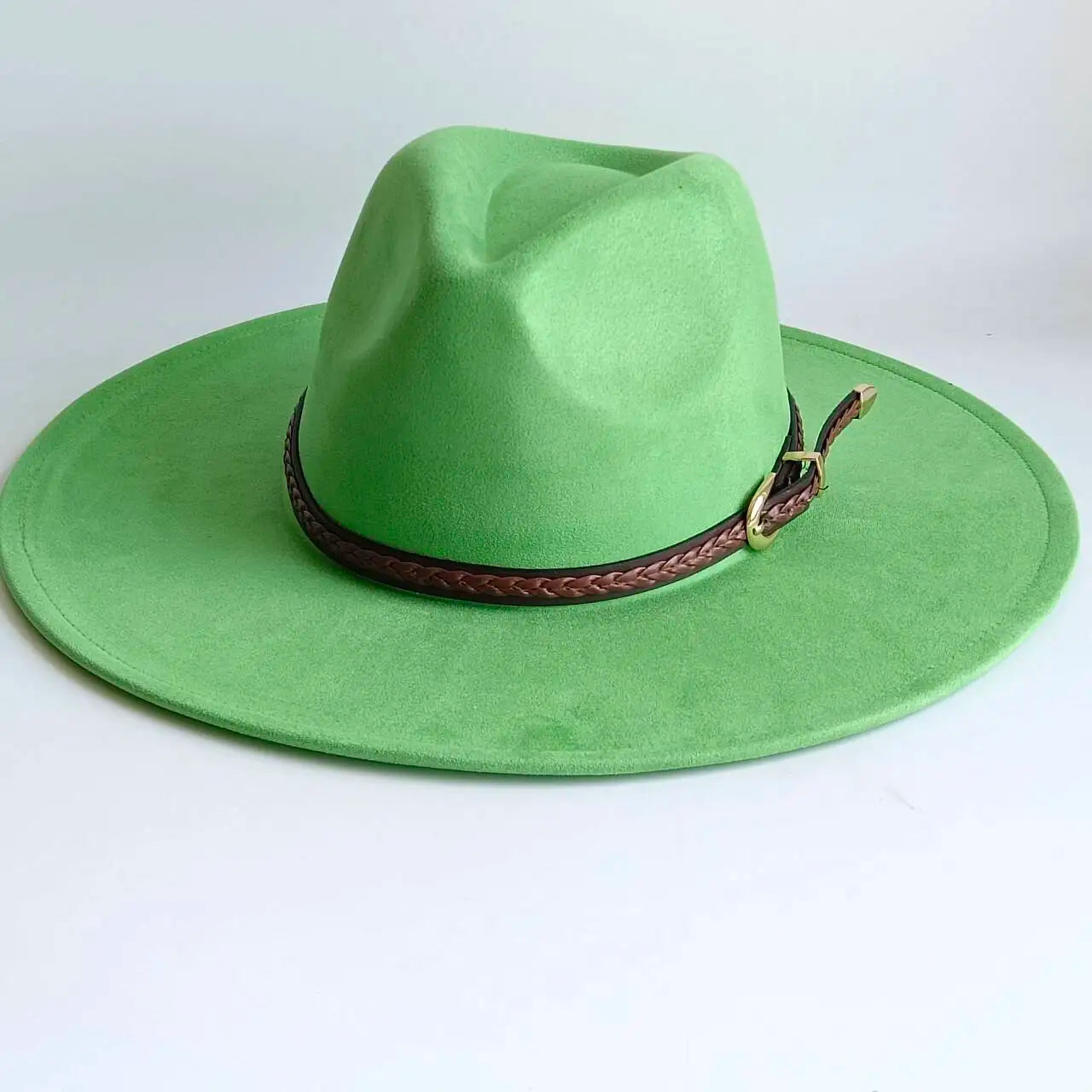 Vegan Suede Fedora Rancher Hats Blank Hats for Burning teardrop shaped Top 9.5cm Brim Unisex felt Jazz Hat sombrero