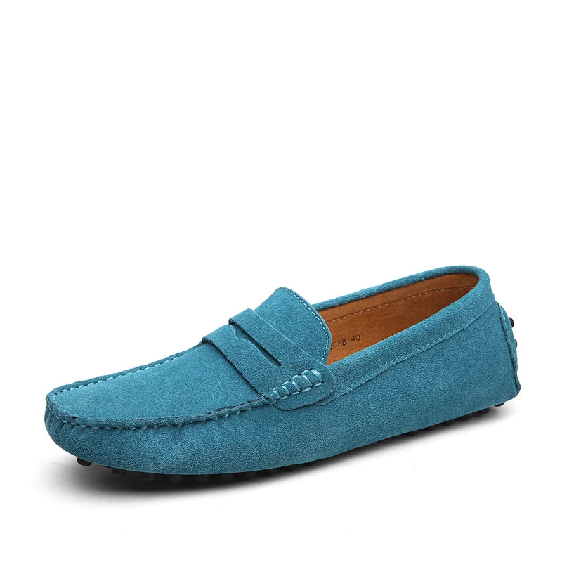 Mocasines casuales de cuero genuino para hombre — Tallas 38-50, cómodos y elegantes