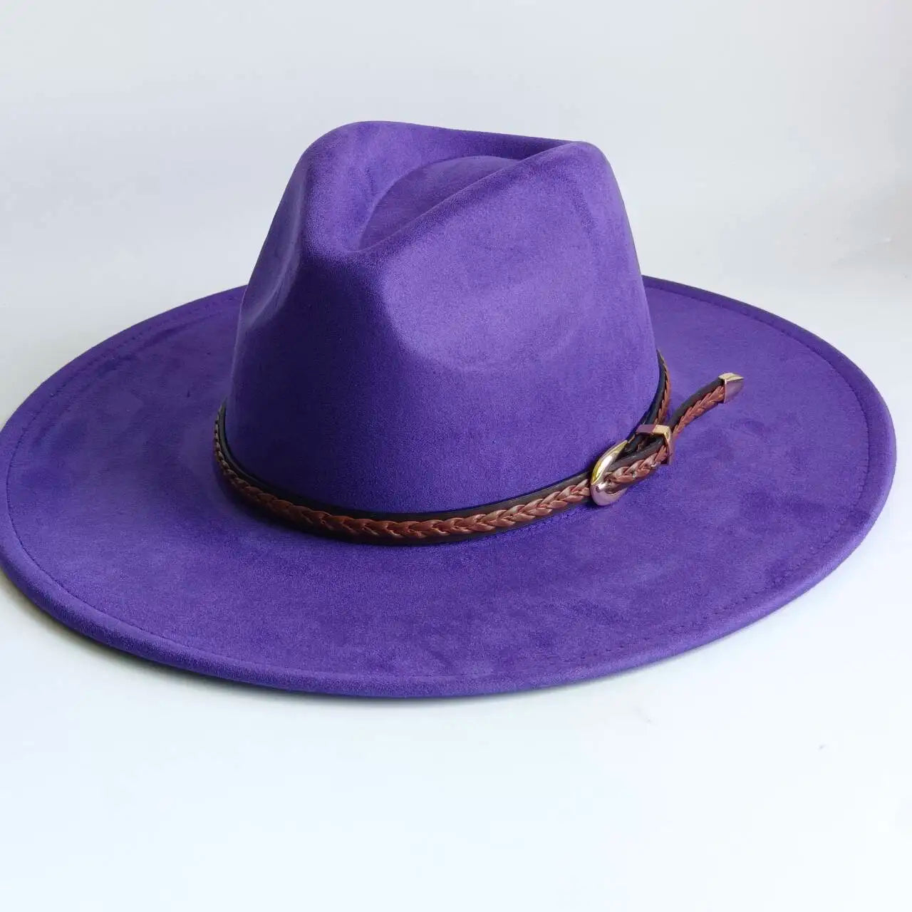 Vegan Suede Fedora Rancher Hats Blank Hats for Burning teardrop shaped Top 9.5cm Brim Unisex  felt Jazz Hat sombrero
