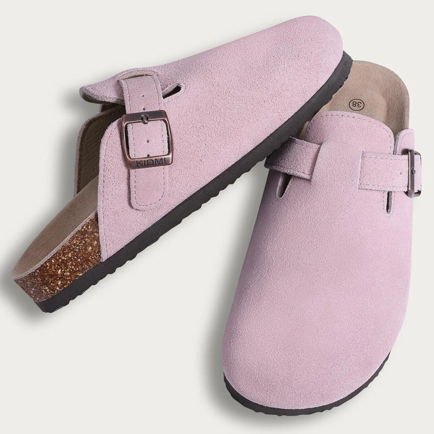 Zuecos de corcho para mujer — Suela antideslizante con soporte de arco, moda 2026