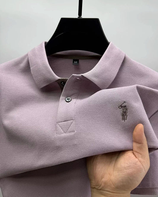 Polo de algodón 100% para hombre — Manga corta con bordado, estilo golf casual verano 2026