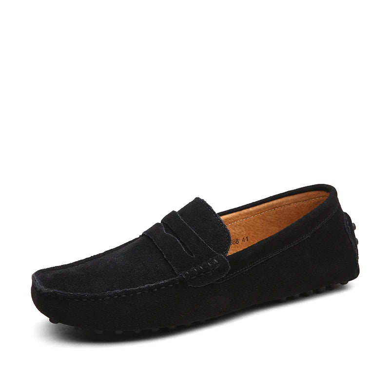 Mocasines casuales de cuero genuino para hombre — Tallas 38-50, cómodos y elegantes