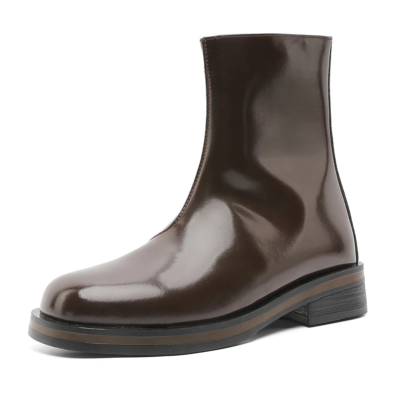 Botas Chelsea mid-top para hombre — Cremallera lateral, estilo moto casual urbano 2026