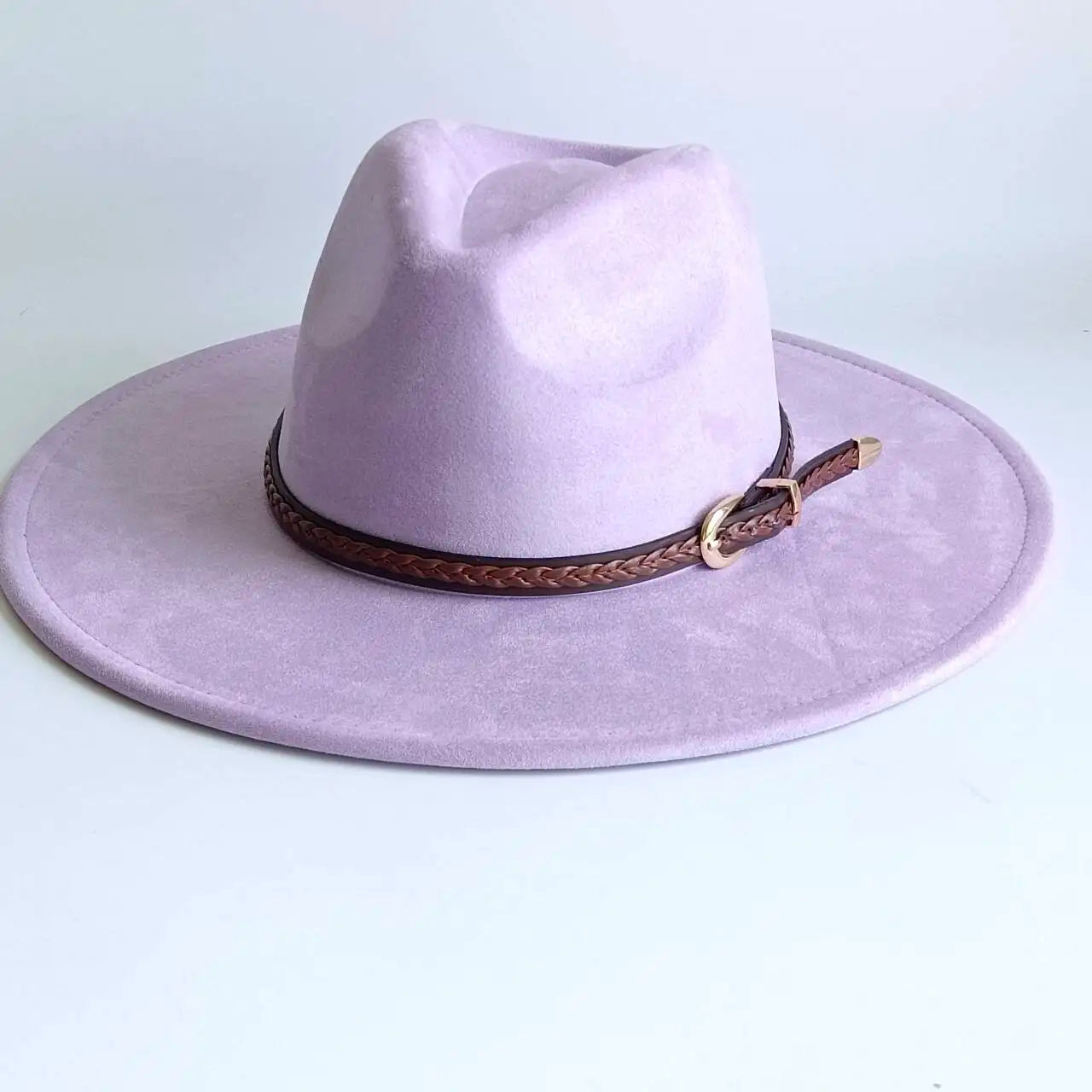 Vegan Suede Fedora Rancher Hats Blank Hats for Burning teardrop shaped Top 9.5cm Brim Unisex  felt Jazz Hat sombrero