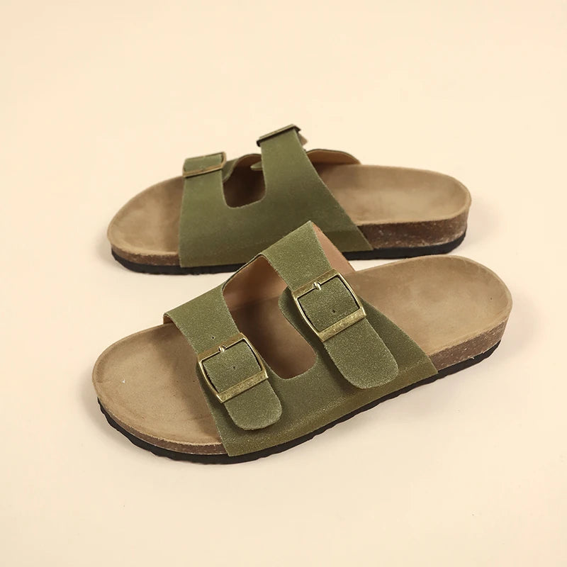 Chanclas planas de corcho para mujer y hombre — Antideslizantes, playa y exterior 2026