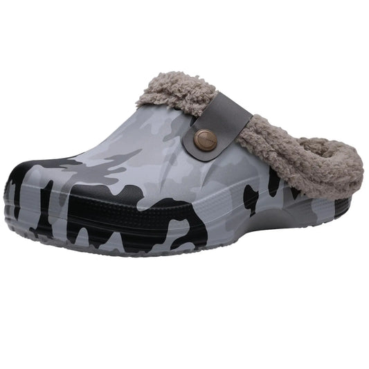 Zapatillas de casa de invierno para hombre — Con pelo, cálidas, impermeables y antideslizantes
