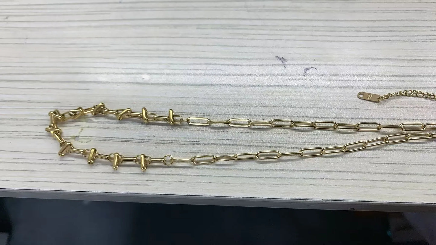 Collar de cadena de bolas en acero inoxidable — Unisex, minimalista y resistente