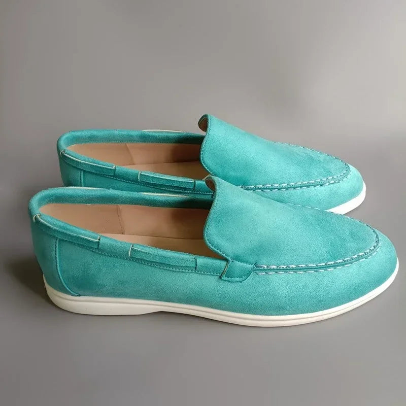 Mocasines clásicos de cuero ante para hombre — Transpirables, slip-on, conducción y ocio