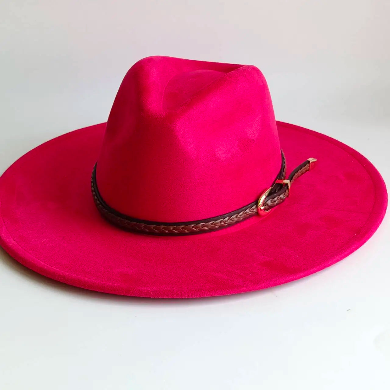 Vegan Suede Fedora Rancher Hats Blank Hats for Burning teardrop shaped Top 9.5cm Brim Unisex  felt Jazz Hat sombrero