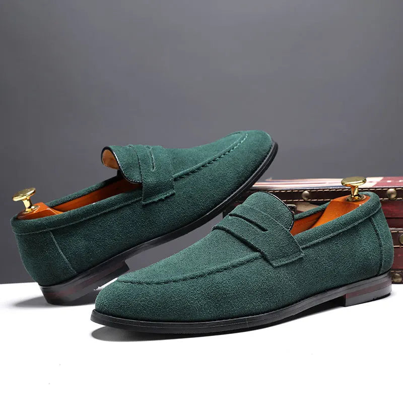 Mocasines de cuero genuino para hombre — Ligeros y cómodos para conducción, boda y fiesta