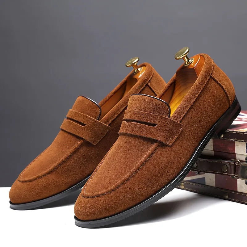 Mocasines de cuero genuino para hombre — Ligeros y cómodos para conducción, boda y fiesta