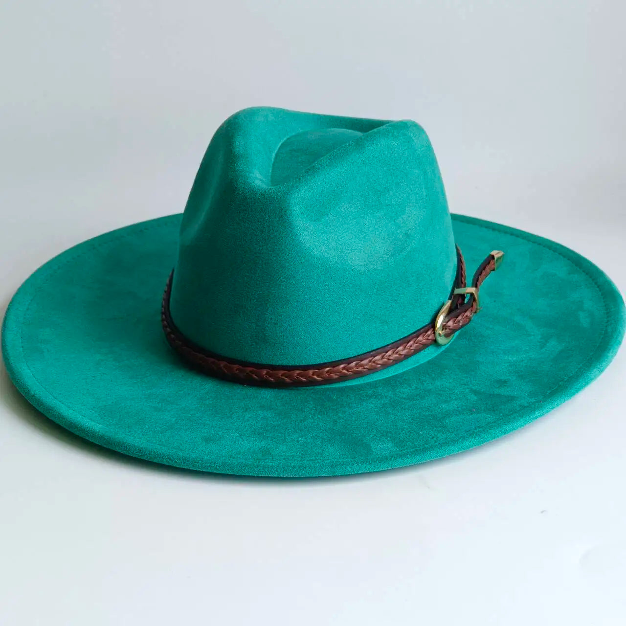 Vegan Suede Fedora Rancher Hats Blank Hats for Burning teardrop shaped Top 9.5cm Brim Unisex  felt Jazz Hat sombrero