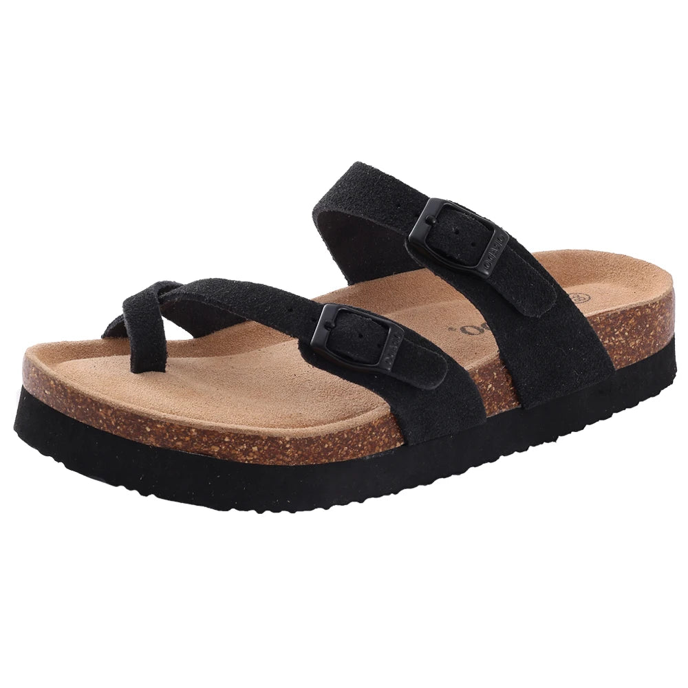 Zuecos de corcho para mujer — Suela antideslizante con soporte de arco, moda 2026