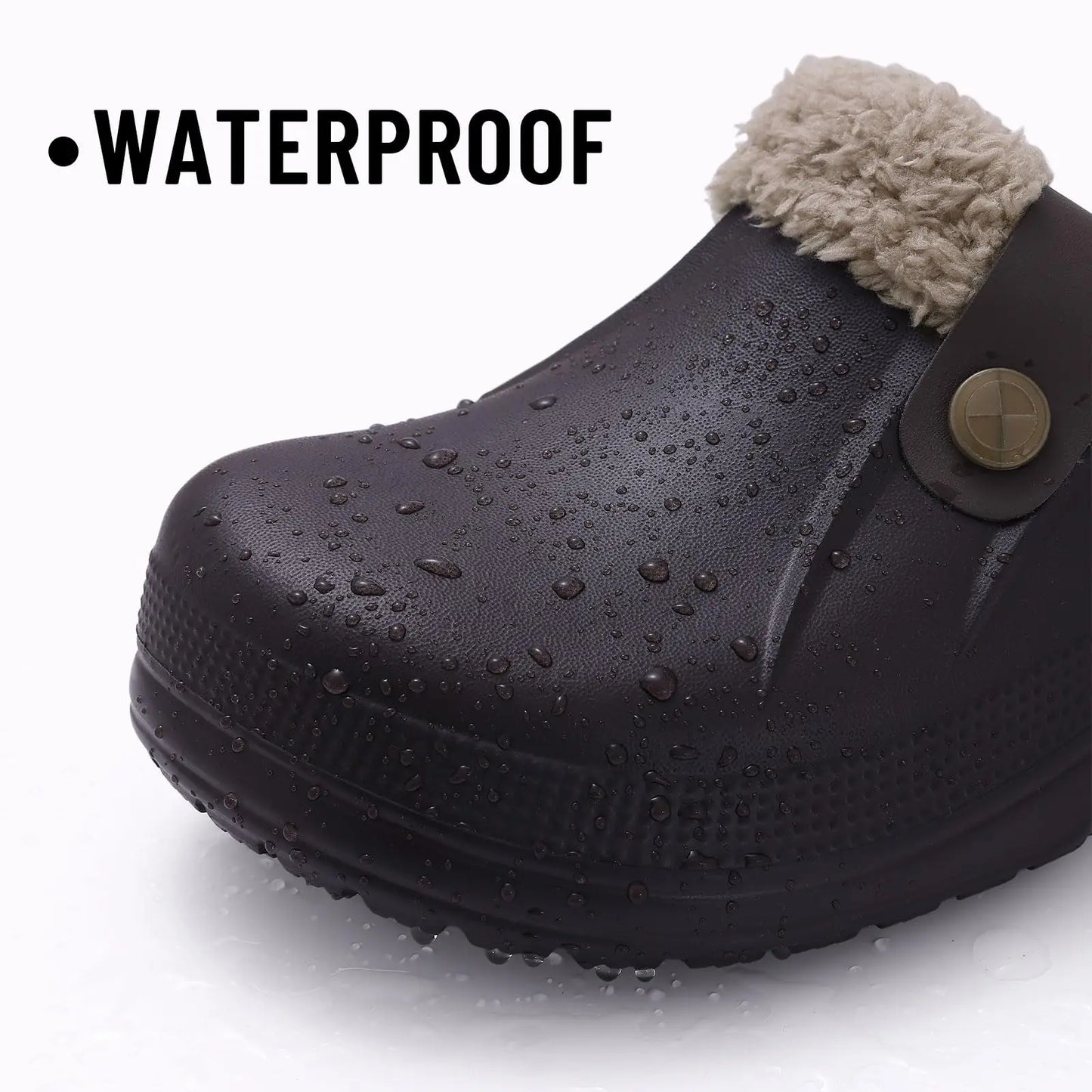 Zapatillas de casa de invierno para hombre — Con pelo, cálidas, impermeables y antideslizantes