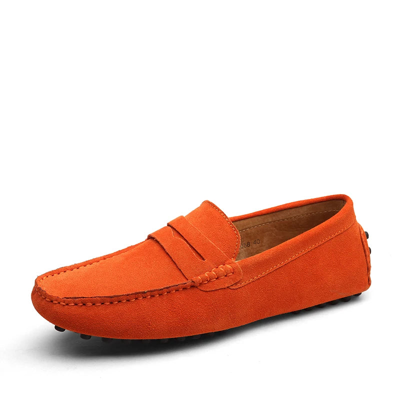 Mocasines casuales de cuero genuino para hombre — Tallas 38-50, cómodos y elegantes