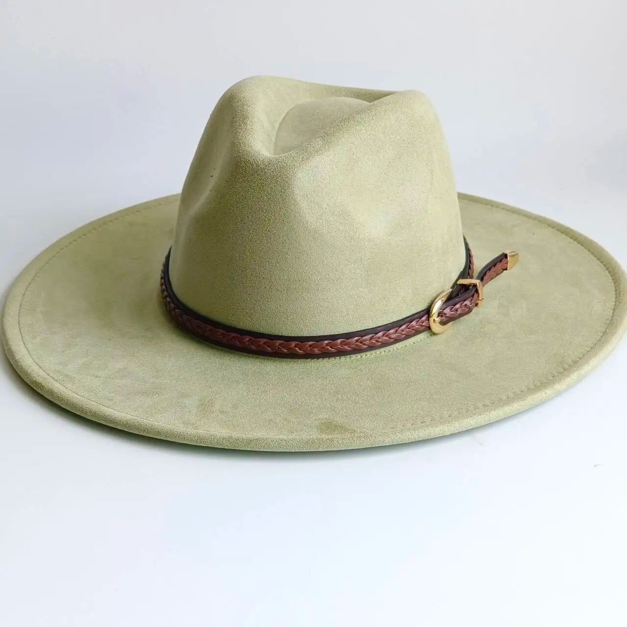 Vegan Suede Fedora Rancher Hats Blank Hats for Burning teardrop shaped Top 9.5cm Brim Unisex  felt Jazz Hat sombrero
