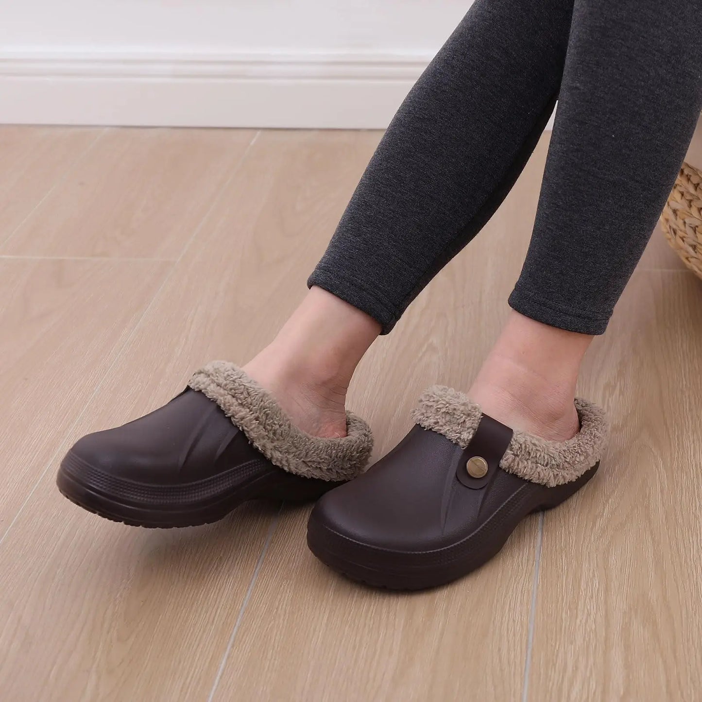 Zapatillas de casa de invierno para hombre — Con pelo, cálidas, impermeables y antideslizantes