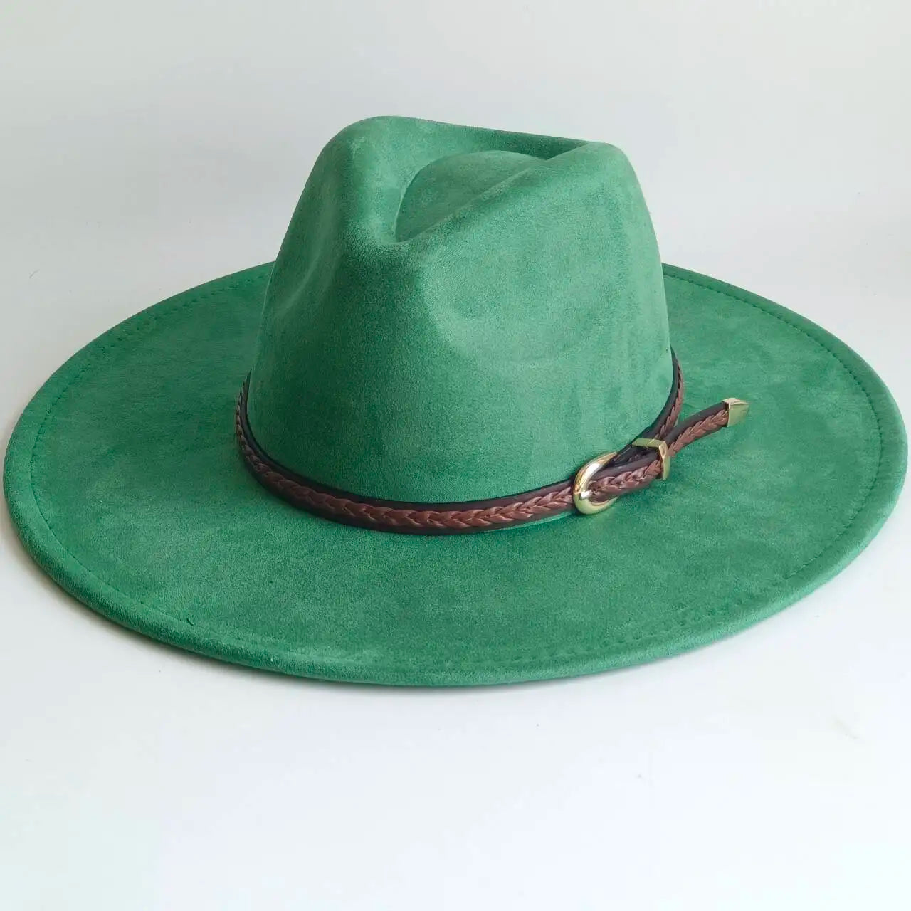 Vegan Suede Fedora Rancher Hats Blank Hats for Burning teardrop shaped Top 9.5cm Brim Unisex  felt Jazz Hat sombrero