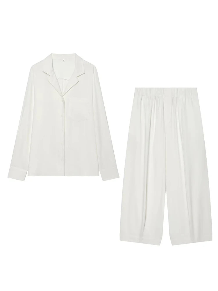 Conjunto camisa y pantalón ancho para mujer — Casual y cómodo, primavera-verano 2026
