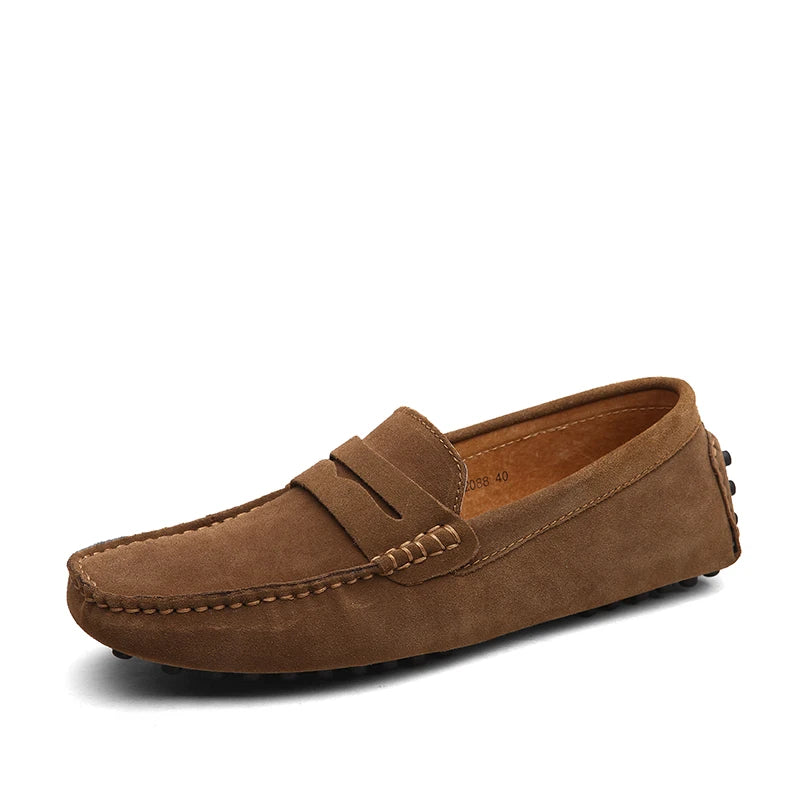Mocasines casuales de cuero genuino para hombre — Tallas 38-50, cómodos y elegantes
