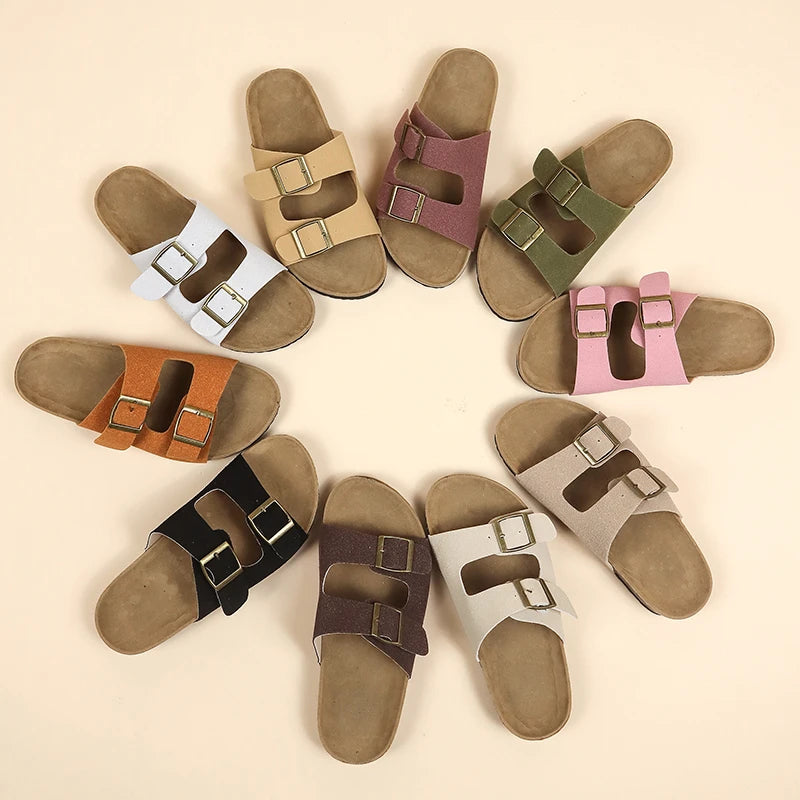 Chanclas planas de corcho para mujer y hombre — Antideslizantes, playa y exterior 2026