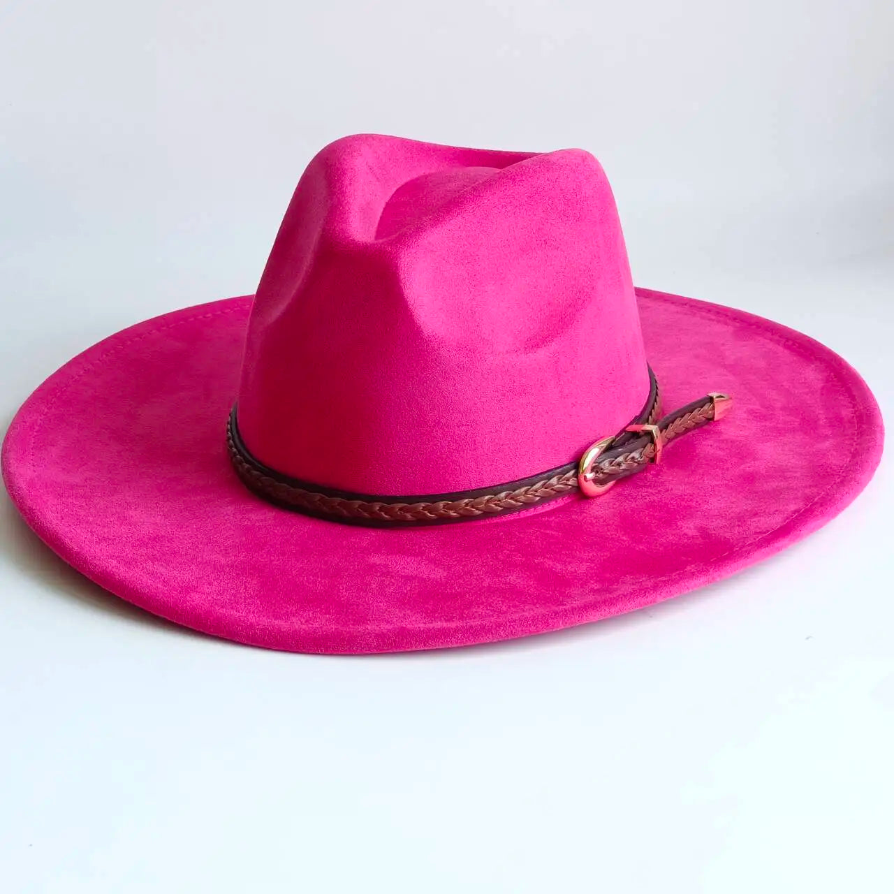 Vegan Suede Fedora Rancher Hats Blank Hats for Burning teardrop shaped Top 9.5cm Brim Unisex  felt Jazz Hat sombrero