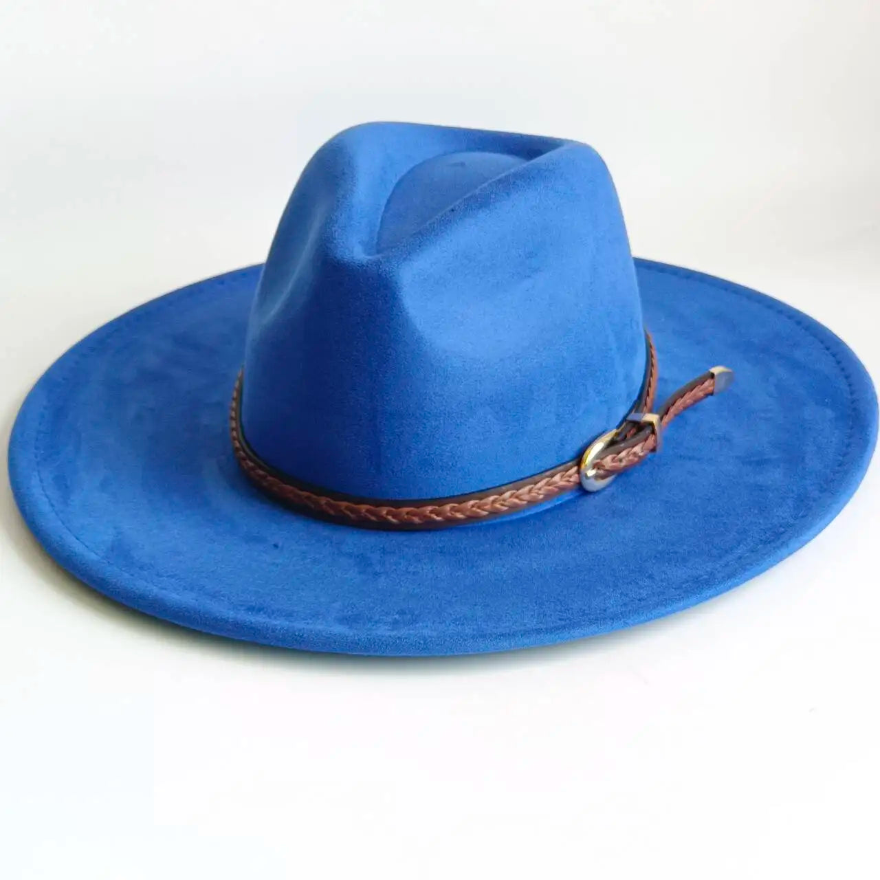 Vegan Suede Fedora Rancher Hats Blank Hats for Burning teardrop shaped Top 9.5cm Brim Unisex  felt Jazz Hat sombrero