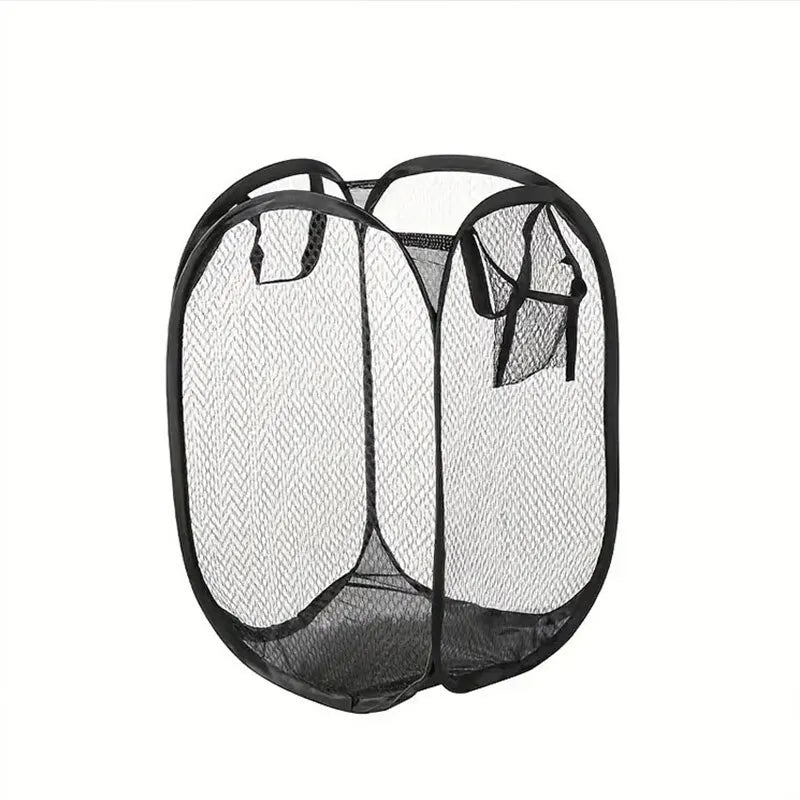 Cesta de ropa sucia plegable de malla — Gran capacidad, organización del hogar