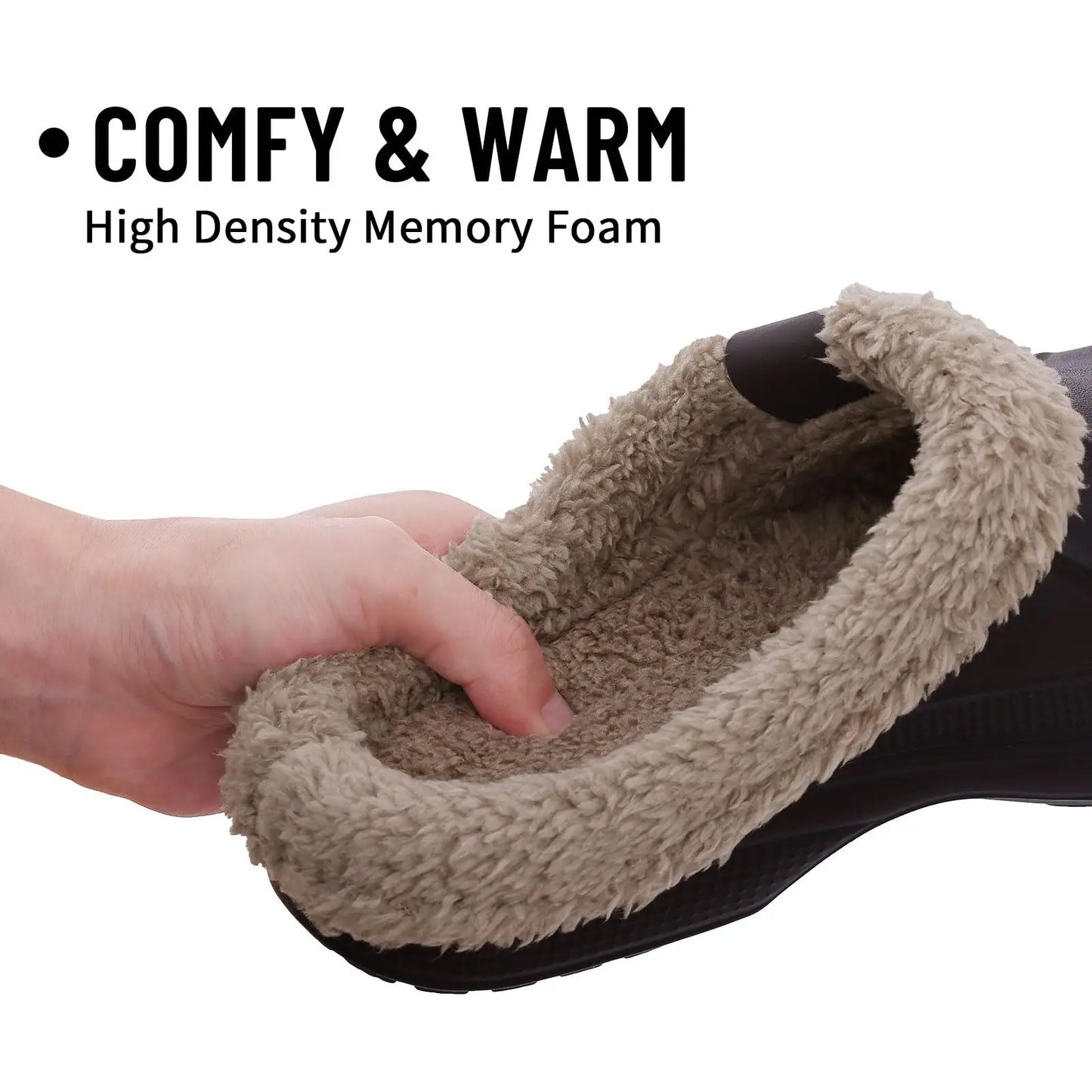 Zapatillas de casa de invierno para hombre — Con pelo, cálidas, impermeables y antideslizantes