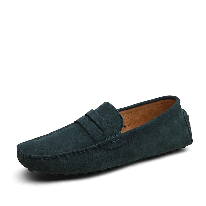 Mocasines casuales de cuero genuino para hombre — Tallas 38-50, cómodos y elegantes