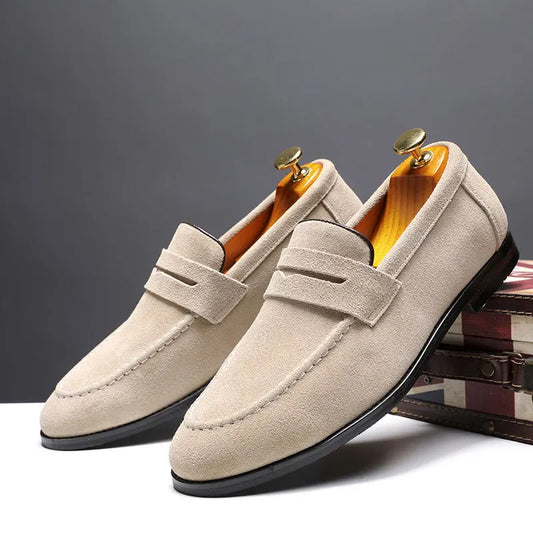 Mocasines de cuero genuino para hombre — Ligeros y cómodos para conducción, boda y fiesta