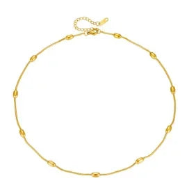 Collar de cadena de bolas en acero inoxidable — Unisex, minimalista y resistente