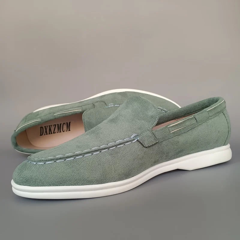Mocasines clásicos de cuero ante para hombre — Transpirables, slip-on, conducción y ocio
