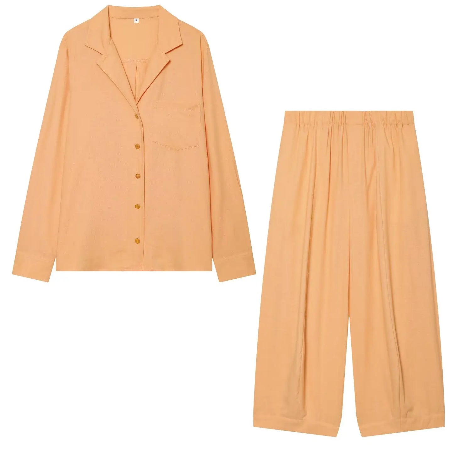Conjunto camisa y pantalón ancho para mujer — Casual y cómodo, primavera-verano 2026