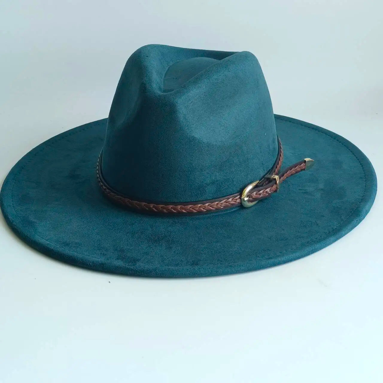 Vegan Suede Fedora Rancher Hats Blank Hats for Burning teardrop shaped Top 9.5cm Brim Unisex  felt Jazz Hat sombrero