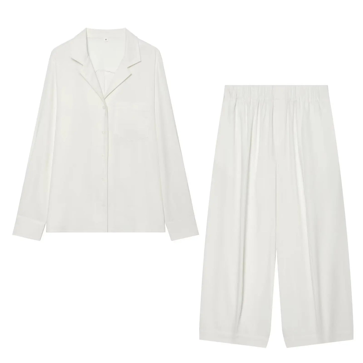 Conjunto camisa y pantalón ancho para mujer — Casual y cómodo, primavera-verano 2026