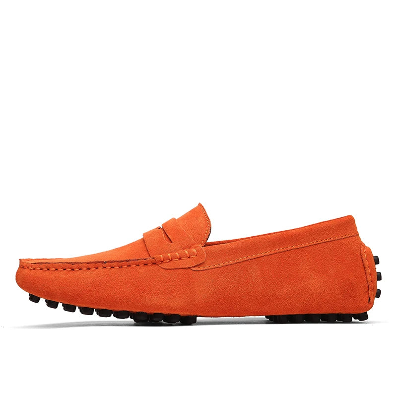 Mocasines casuales de cuero genuino para hombre — Tallas 38-50, cómodos y elegantes