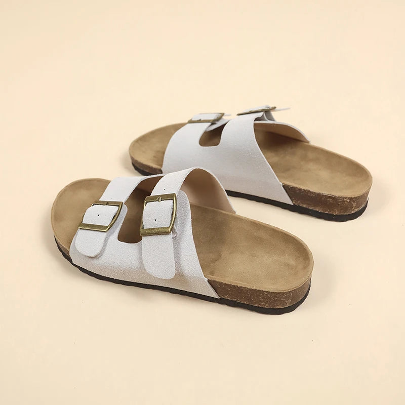 Chanclas planas de corcho para mujer y hombre — Antideslizantes, playa y exterior 2026