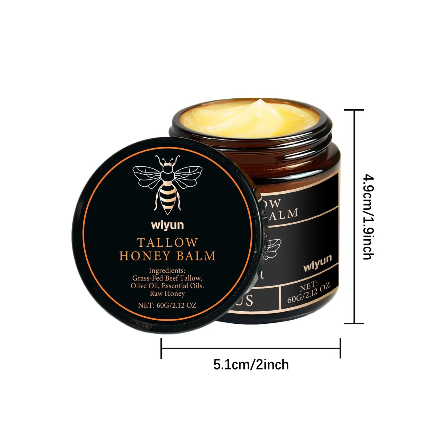 Crema hidratante facial y corporal con miel y sébo — Iluminadora, reafirmante y antiedad