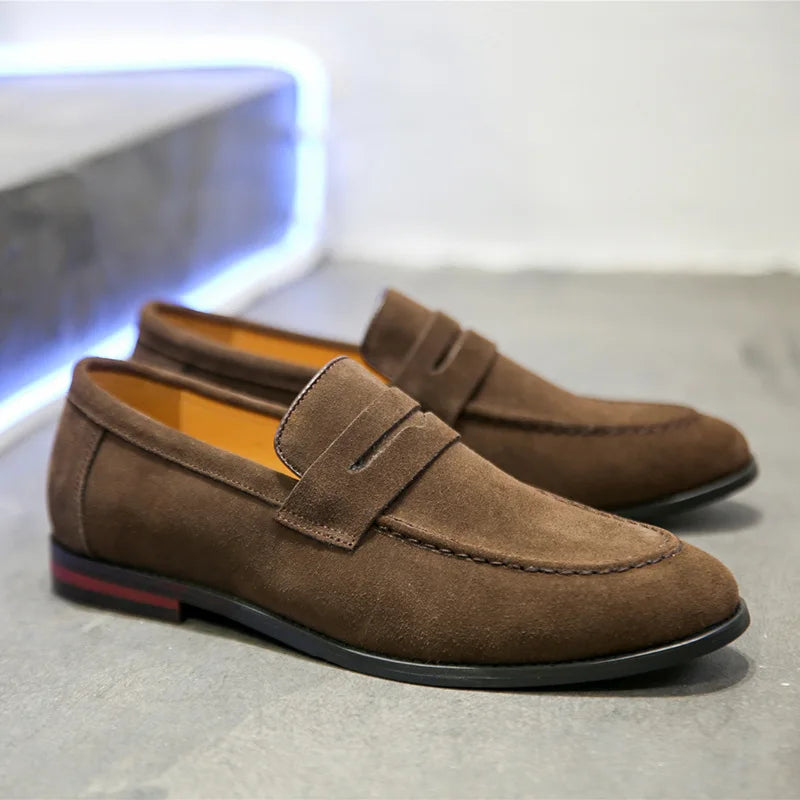 Mocasines de cuero genuino para hombre — Ligeros y cómodos para conducción, boda y fiesta
