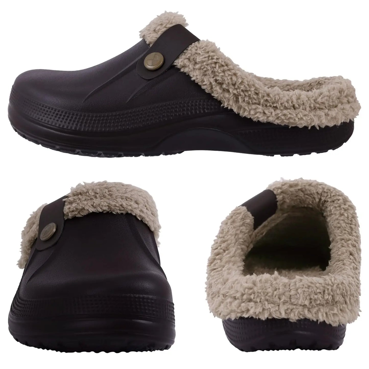 Zapatillas de casa de invierno para hombre — Con pelo, cálidas, impermeables y antideslizantes