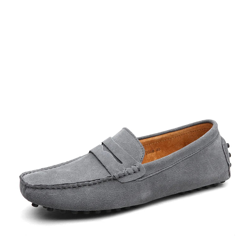 Mocasines casuales de cuero genuino para hombre — Tallas 38-50, cómodos y elegantes