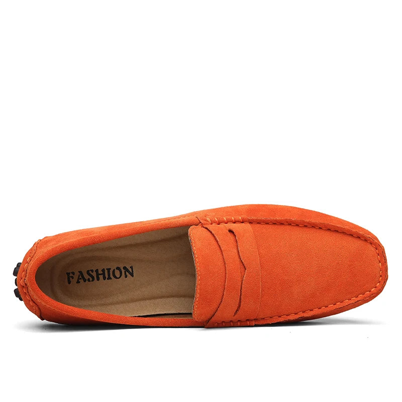 Mocasines casuales de cuero genuino para hombre — Tallas 38-50, cómodos y elegantes