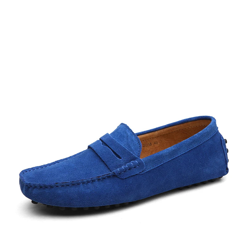 Mocasines casuales de cuero genuino para hombre — Tallas 38-50, cómodos y elegantes