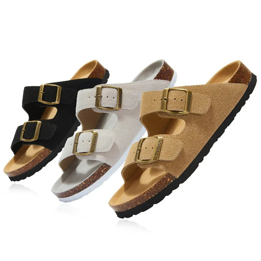 Chanclas planas de corcho para mujer y hombre — Antideslizantes, playa y exterior 2026