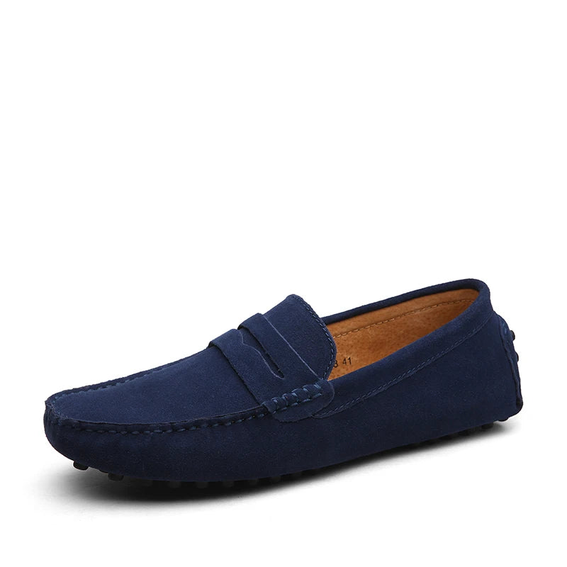 Mocasines casuales de cuero genuino para hombre — Tallas 38-50, cómodos y elegantes